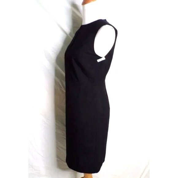 🆕NORDSTROM SIGNATURE Little Black Dress Split Neck Sheath Small - Picture 8 of 13